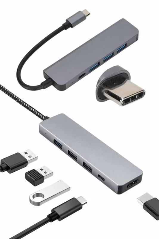 Pratik Dönüştürücü Adaptör Type-c Hdmı Usb 3.0 Macbook