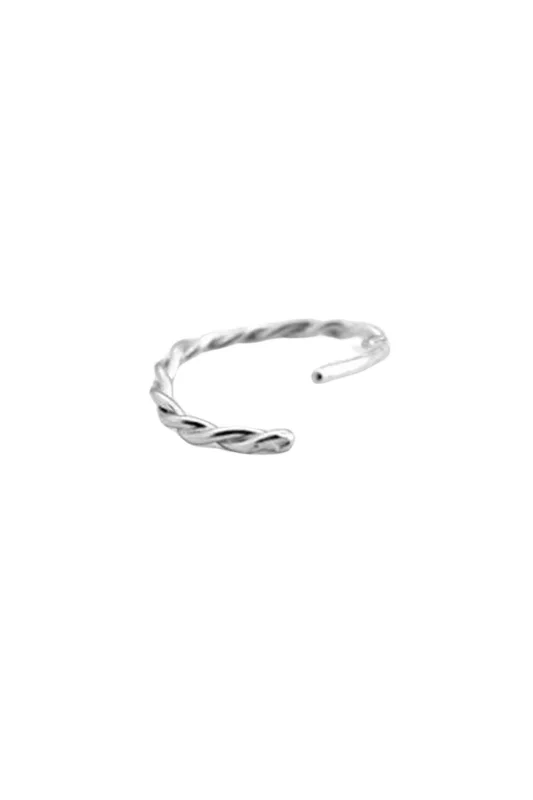 El İşi 925 Ayar Gümüş Halka Burma Sarmal Hızma Burun Piercing Nose Ring