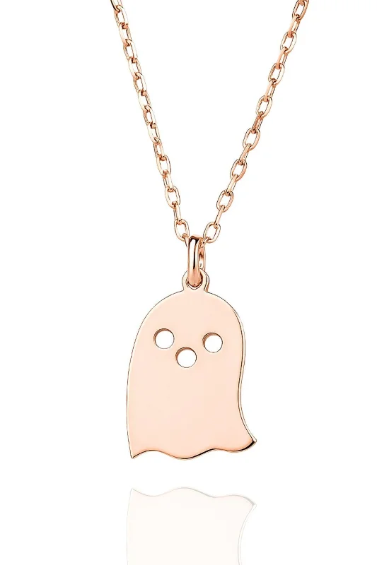 Yeni Yıl Halloween Hayalet 925 Ayar Gümüş Kolye