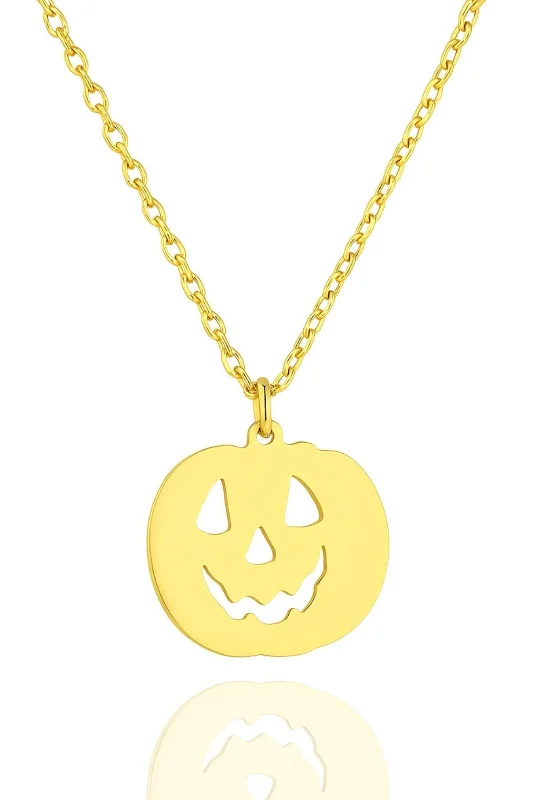 Yeni Yıl Halloween Bal Kabağı 925 Ayar Gümüş Kolye