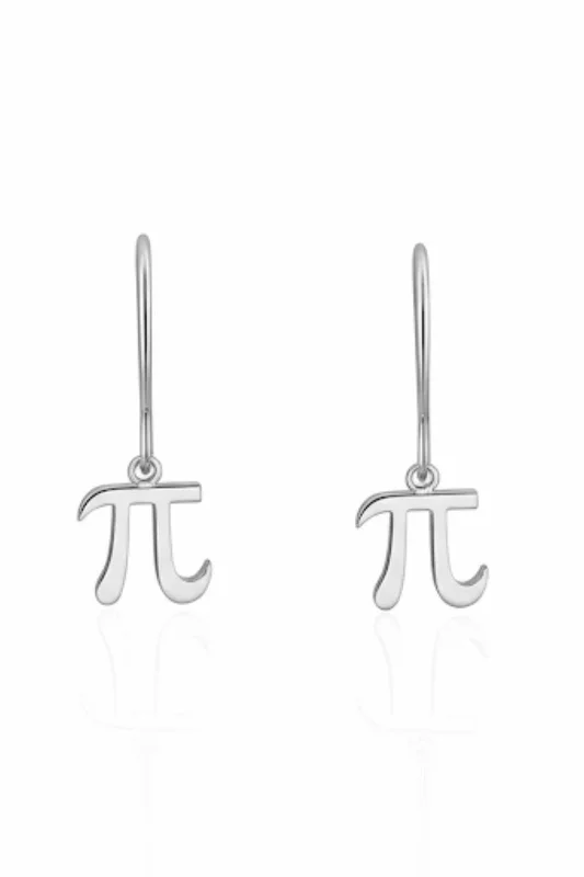 Matematik Severlere Özel Pi Sayısı Sembolü Gümüş Küpe – 2. görsel