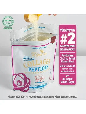 %100 Saf ve Doğal Yüksek Biyoaktif Çift Hidrolize Kolajen Peptitler içeren Diyet Takviyesi (300gr)