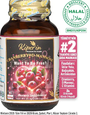 Cranberry, D-mannoz, C Vitamin - Idrar Yolu Sağlığı (60Kapsül & 1400mg)