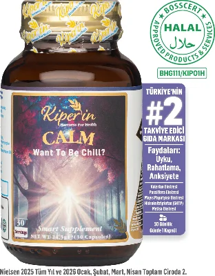 Calm ''Relax'' Passiflora, Safran, 5-HTP, Valerian, ... 9 İçerik (30 Günlük) | Akıllı Gıda Takviyesi