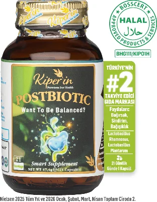 Postbiyotik 210 Milyar Cfu Rhamnosus & Plantarum Sindirim (21Kapsül & 700mg) | Akıllı Gıda Takviyesi