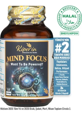 Mind Focus Aslan Yelesi Mantarı, Sitikolin, Rhodiola, L-Theanin .. (1440mg) | Akıllı Gıda Takviyesi