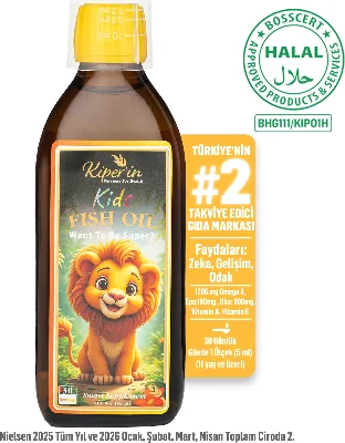 Kids Fish Oil | Çocuk Özel | Yüksek Balık Yağı 1800, Omega 3 1206mg, Epa:180mg, Dha:900mg | 150ml