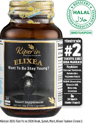 Elixea ‘Longevity' | Resveratrol, Glutatyon, Koenzim Q10, NMN, NADH, PQQ.. | 60 Kapsül