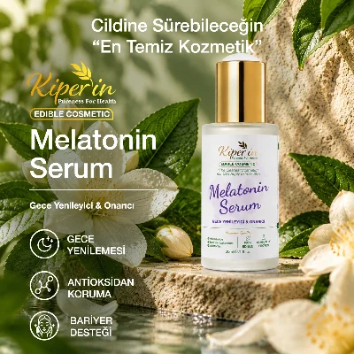 Melatonin Serum | Gece Yenileyici & Onarıcı | Melatonin, Niasinamid, Hyaluronik Asit, Gül | 30mL