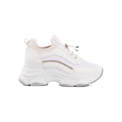 Aspor Beyaz Yüksek Taban Kadın Sneaker