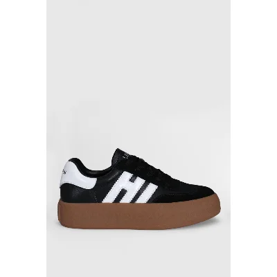 Lufian Siyah Hakiki Deri Bağcıklı Unisex Sneaker