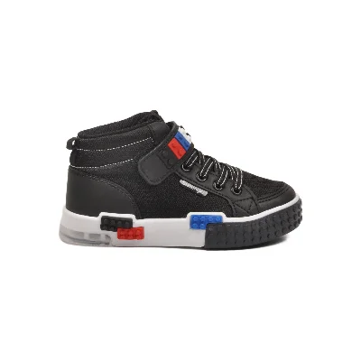 Slazenger Siyah Beyaz Cırtlı Erkek Çocuk Hi Sneaker