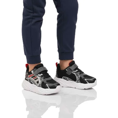 Slazenger Siyah Kırmızı Cırtlı Erkek Çocuk Spor Ayakkabı