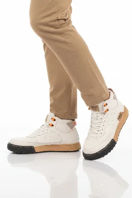 Marcomen Beyaz Hakiki Deri Bağcıklı Erkek Sneaker