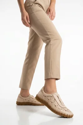 Bej Hakiki Deri Kadın Casual Ayakkabı