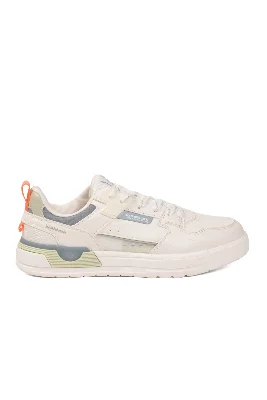 Beyaz Turuncu Bağcıklı Erkek Sneaker