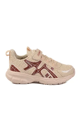 Bej Kahve Cırtlı Unisex Çocuk Spor Ayakkabı