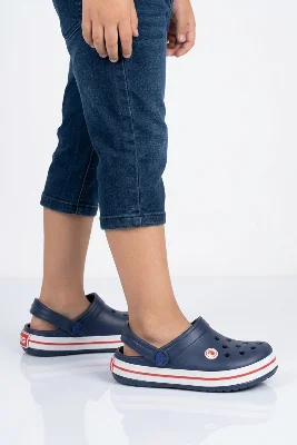 Lacivert Eva Unisex Çocuk Sabo Terlik