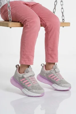 Buz Pembe Cırtlı Fileli Kız Çocuk Spor Ayakkabı
