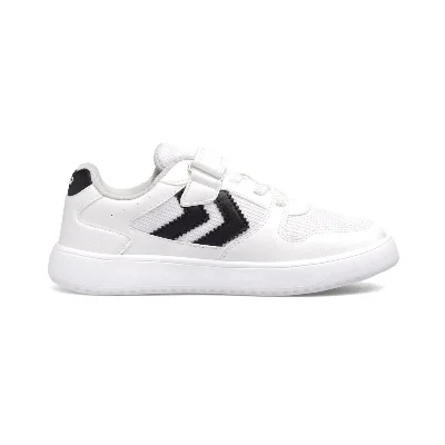 Beyaz Siyah Cırtlı Fileli Unisex Çocuk Spor Ayakkabı
