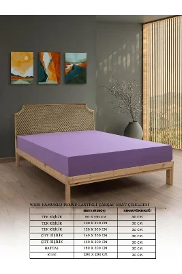 %100 Pamuklu Penye Kumaş Tek/Çift Kişilik Lastikli Çarşaf
