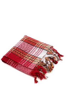 Pamuklu Banyo Plaj Seyahat Havlusu Hamam Peştamal 80 X 180 Cm Kırmızı Hamam Peştemal