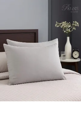 Gri Pamuk Kumaş Kapaklı Yastık Kılıfı (2 ADET) 50 X 70 Cm