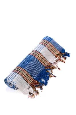Pamuklu Banyo Plaj Seyahat Havlusu Hamam Peştamal 80 X 180 Cm Mavi Hamam Peştamal