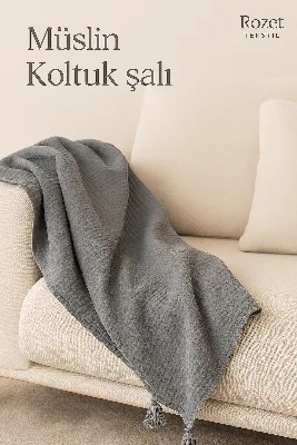 Koltuk Şalı – Tv Battaniyesi 100% Pamuk Doğal 4 Katlı Müslin Kumaş