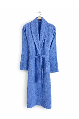 Mavi Büyük Beden Şalyaka Pamuklu Hamam Sauna Banyo Battal Kadın Erkek Unisex 3xl 4xl Bornoz