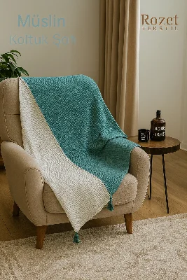 Koltuk Şalı – Tv Battaniyesi 100% Pamuk Doğal 4 Katlı Müslin Kumaş