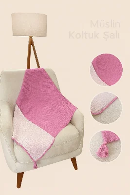 Koltuk Şalı – Tv Battaniyesi 100% Pamuk Doğal 4 Katlı Müslin Kumaş