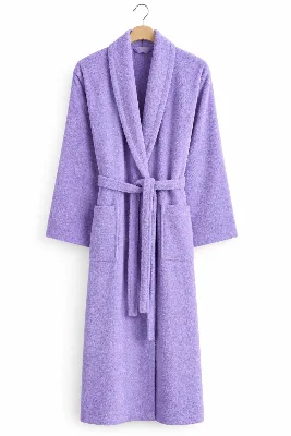 Lila Büyük Beden Şalyaka Pamuklu Hamam Sauna Banyo Battal Kadın Erkek Unisex 3xl 4xl Bornoz