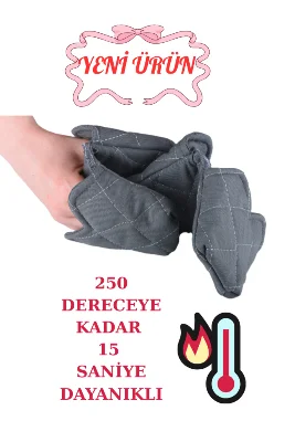 Crab Isı Yalıtımlı Isı Geçirmeyen Kumaş Fırın Tutacağı Tencere Tepsi Tutamaç 2 Adet Silikon değil