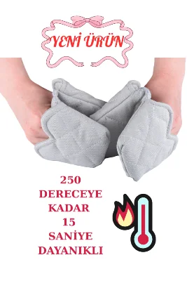 Crab Isı Yalıtımlı Isı Geçirmeyen Kumaş Fırın Tutacağı Tencere Tepsi Tutamaç 2 Adet Silikon değil