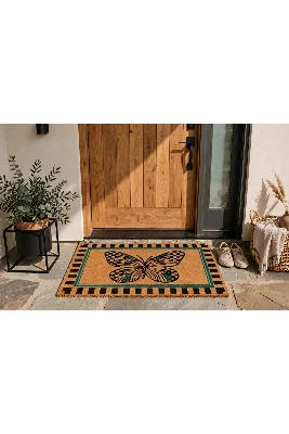 Coco CC020A Kelebek Desenli Kapı Önü Paspası 45x70