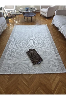 Bordürlü Sisal Krem Bej İskandinav Extra Yumuşak Özel Kesim Kolay Temizlenen Salon Koridor Halısı