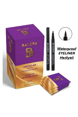 Micellar Makyaj Temizleme Mendili 30 Adet - Waterproof Eyeliner Hediyeli
