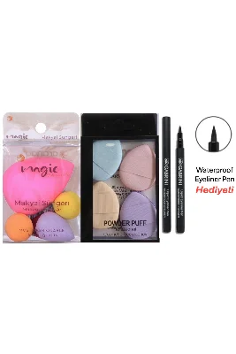 Yumurta Sünger-Makyaj Pufu Waterproof Eyeliner Hediyeli