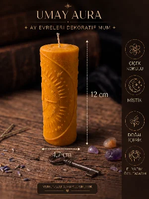 Ay Mum - Ayın Evreleri Soya Dekoratif Mum | Astroloji, Meditasyon ve Spiritüel Ritüel Soya Mum
