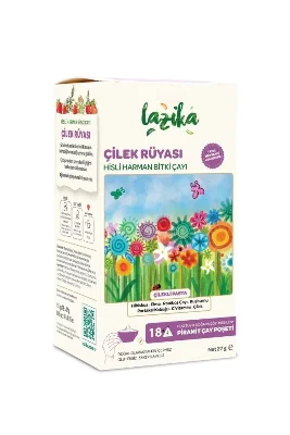 Çilek Rüyası Bitki Çayı 18'li PLA Piramit Poşet - Rooibos, Kuşburnu, Elma, Meyan Kökü, Portakal Kabuğu, Kafeinsiz