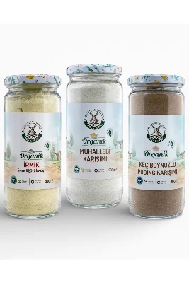 Süper Set - Organik Bebek İrmiği 330g Organik Bebek Pudingi 300g Organik Bebek Muhallebisi 300g