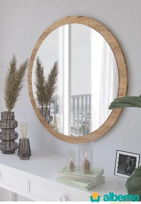 Usta Mekan Dekoratif Hol Aralık Salon Ofis Banyo Wc Duvar Aynası Ahşap