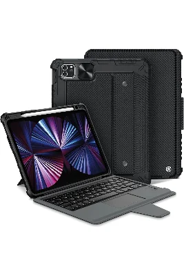 Nillkin Klavyeli iPad kılıfı,9./8./7.nesil 10,2 inç trackpad konnektör 2019/2020/2021kablosuz QWERTY