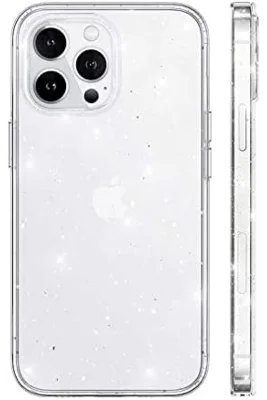 Apple iPhone 15 Pro Max uyumlu Simli Magsafe Şarj Özellikli Şeffaf Sert PC SARARMAZ Kılıf