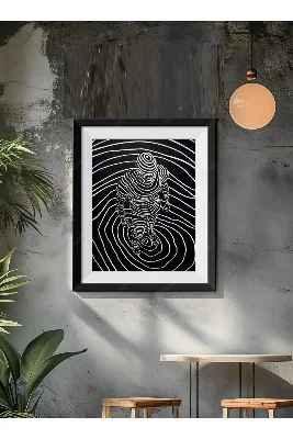 Optik Lin'e Art İllüstrasyon Nakış işleme Tablo