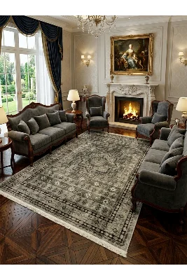 Klasik Desen Lateks Taban Salon Antre Halı