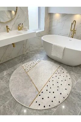 Puantiyeli Ve Çizgili Lateks Taban Banyo Paspası