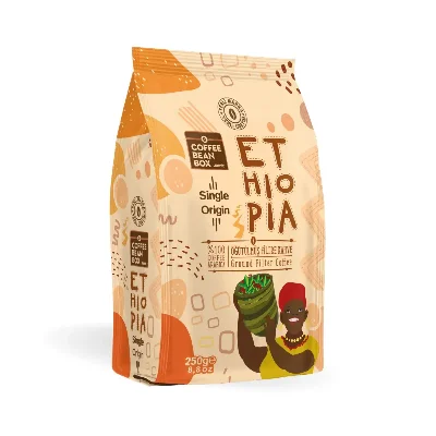 CoffeeBeanBox Ethiopia Single Origin Öğütülmüş Filtre Kahve 250 gr (Cold Brew İçin Öğütülmüş)
