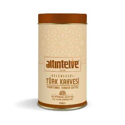 Altıntelve Orta Kavrulmuş Türk Kahvesi 250 gr Teneke – Geleneksel Öğütülmüş Türk Kahvesi